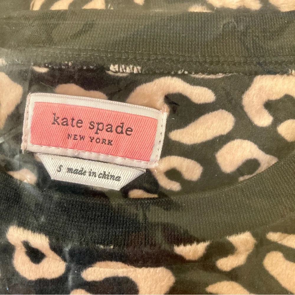 NWT Kate Spade 3 Pc Velour Pajama Set Leopard Print